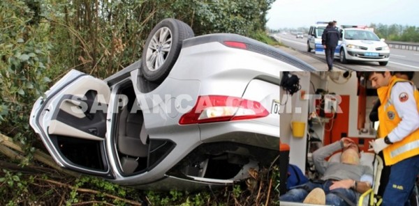 SU ŞİŞESİNİ ALMAK İSTEYEN FAHRİ BERBER OTOMOBİLİYLE TAKLA ATTI: 1 YARALI