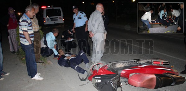 SAPANCA’DA OTOMOBİL MOTOSİKLETLE ÇARPIŞTI: 1 YARALI