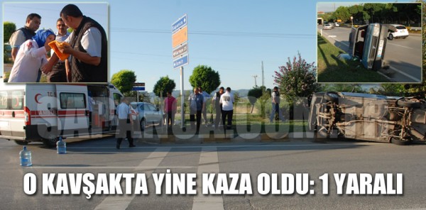 SAPANCA’DA Kİ O KAVŞAKTA YİNE KAZA OLDU: 1 YARALI