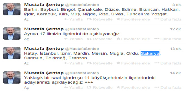 SAKARYA ADAYLARI 1-2 SAAT İÇERİSİNDE RESMEN AÇIKLANACAK