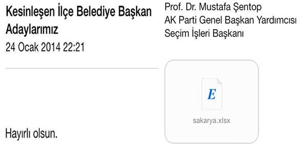 AK PARTİLİLERİN NEFESLERİNİ TUTULDUĞU O E-MAİL