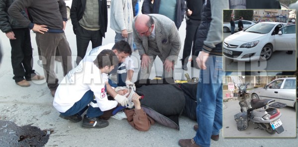 OTOMOBİL MOTOSİKLETLE ÇARPIŞTI: 1 YARALI