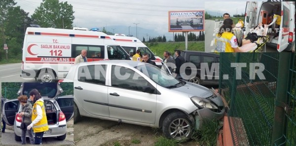 SAPANCA’DA TRAFİK KAZASI: 3 YARALI