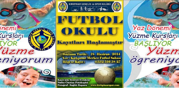 KIRKPINARSPOR FUTBOL VE YÜZME OKULU AÇILIYOR