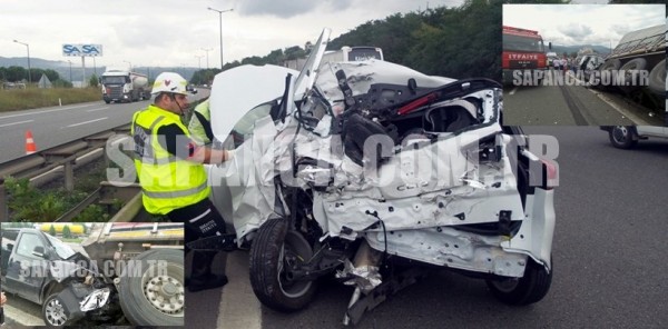 TEM OTOYOLU SAPANCA MEVKİİNDEKİ TRAFİK KAZASINDA AHMET KOCAMAN YARALANDI