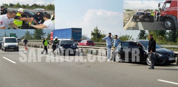 SAPANCA TEM'DE TRAFİK KAZASI: 2 YARALI