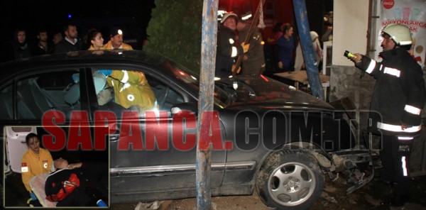 OTOMOBİL BAKKALA ÇARPTI: 1 YARALI