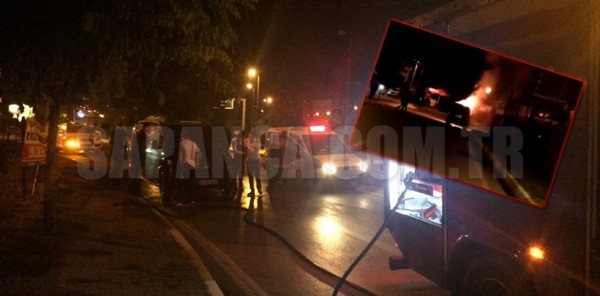 MİNİBÜS SEYİR HALİNDE ALEV ALDI