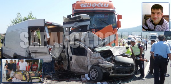 SAPANCA'DA FECİ KAZA: 1'İ AĞIR 2 YARALI