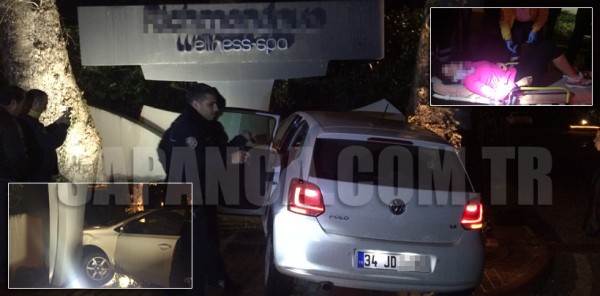 VİRAJI ALAMADI OTEL DUVARINA ÇARPTI