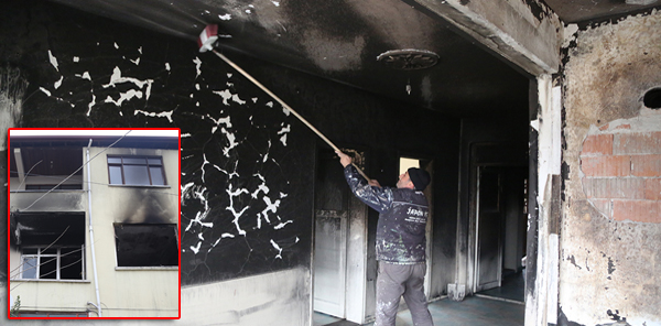 EVİ YANMIŞTI, BELEDİYEDEN YARDIM GELDİ