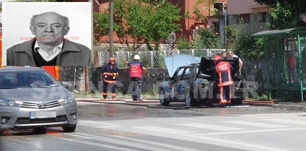 SEYİR HALİNDEKİ OTOMOBİL YANDI: 1 YARALI