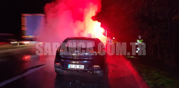 SAPANCA TEM’DE OTOMOBİL YANDI