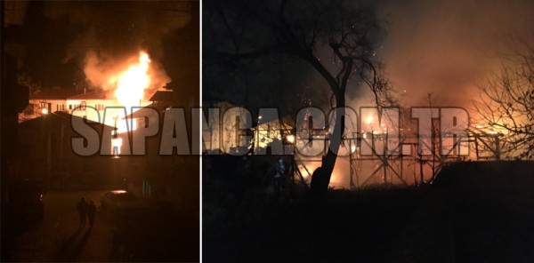 SAPANCA'DA GECEYİ ALEVLER AYDINLATTI