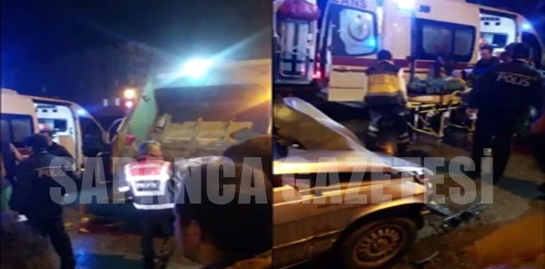 OTOMOBİL ÇÖP KAMYONUNA ÇARPTI: 2 YARALI