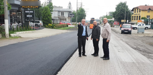 KARAYOLLARINDAN SAPANCA'DA ASFALT ÇALIŞMASI