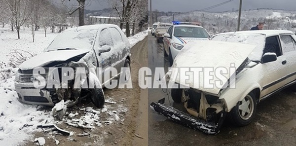 SAPANCA'DA TRAFİK KAZASI: 2 YARALI