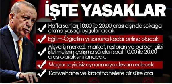 YASAKLAR CUMA GÜNÜ SAAT  20:00'DE BAŞLIYOR