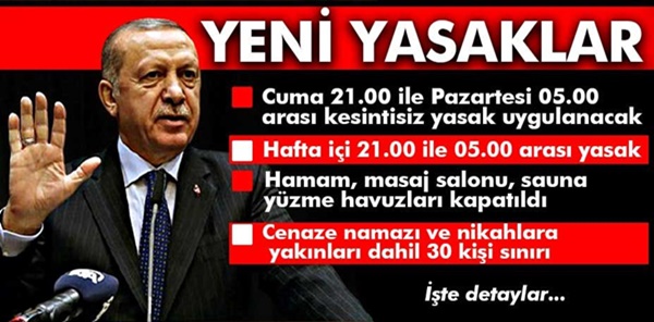 İŞTE SOKAĞA ÇIKMA YASAKLARININ DETAYLARI