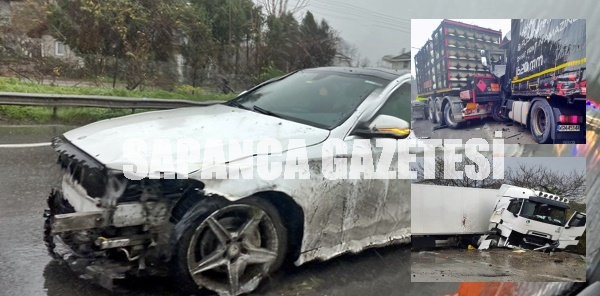 TEM OTOYOLU SAPANCA GEÇİŞİNDE  KAZALAR PEŞ PEŞE GELDİ