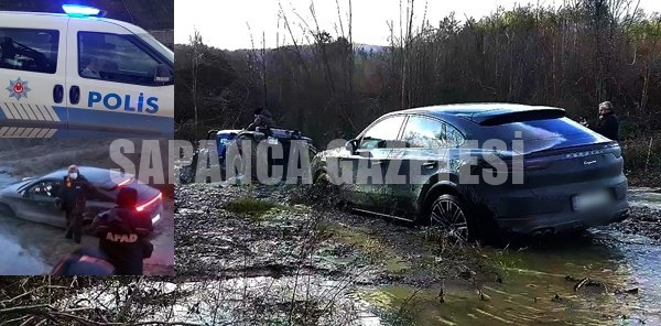 LÜKS CİPİ DERE YATAĞINA SAPLANDI