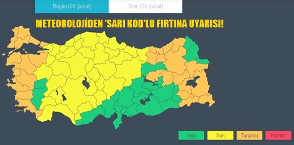 METEOROLOJİDEN 'SARI KOD'LU FIRTINA UYARISI!