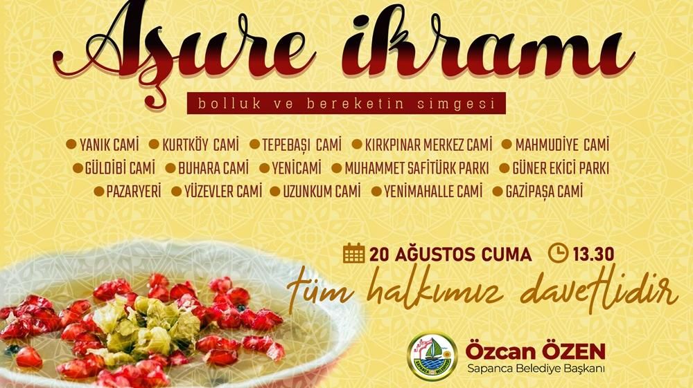 SAPANCA BELEDİYESİ 15 NOKTADA AŞURE DAĞITIMI YAPACAK