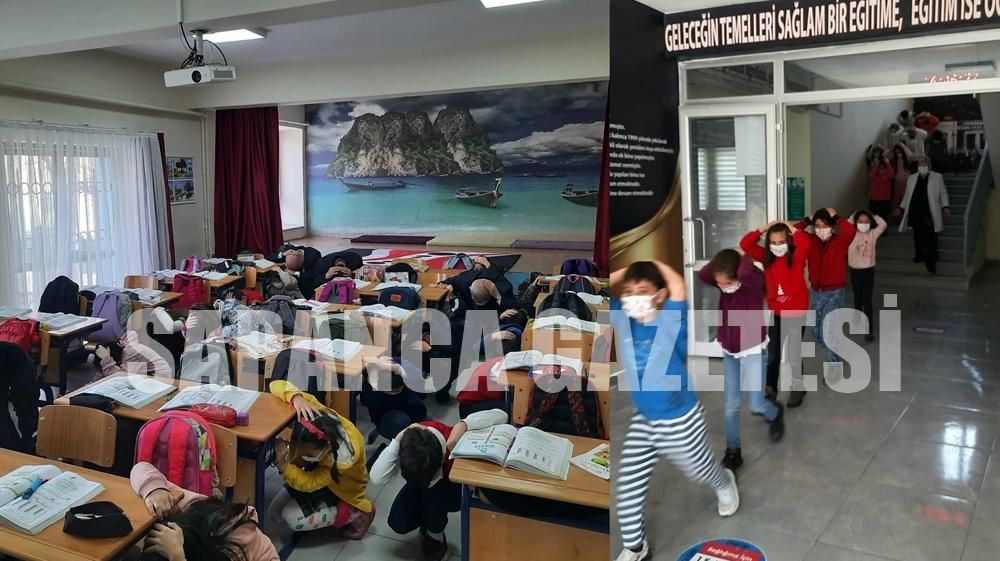 OKULLARDA SİRENLER ÇALDI TAHLİYE TATBİKATI YAPILDI