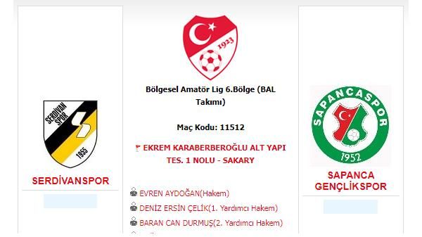 SAPANCA GENÇLİKSPOR'UN MAÇI ERTELENDİ