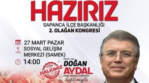 YENİDEN REFAH SAPANCA'DA KONGRE PAZAR GÜNÜ