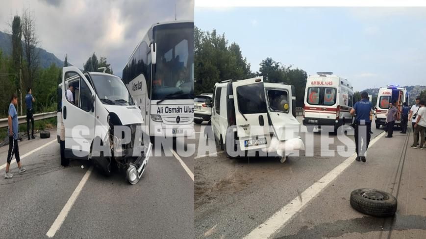 BARİYERLERE ÇARPAN MİNİBÜSTEKİ 2 KİŞİ YARALANDI