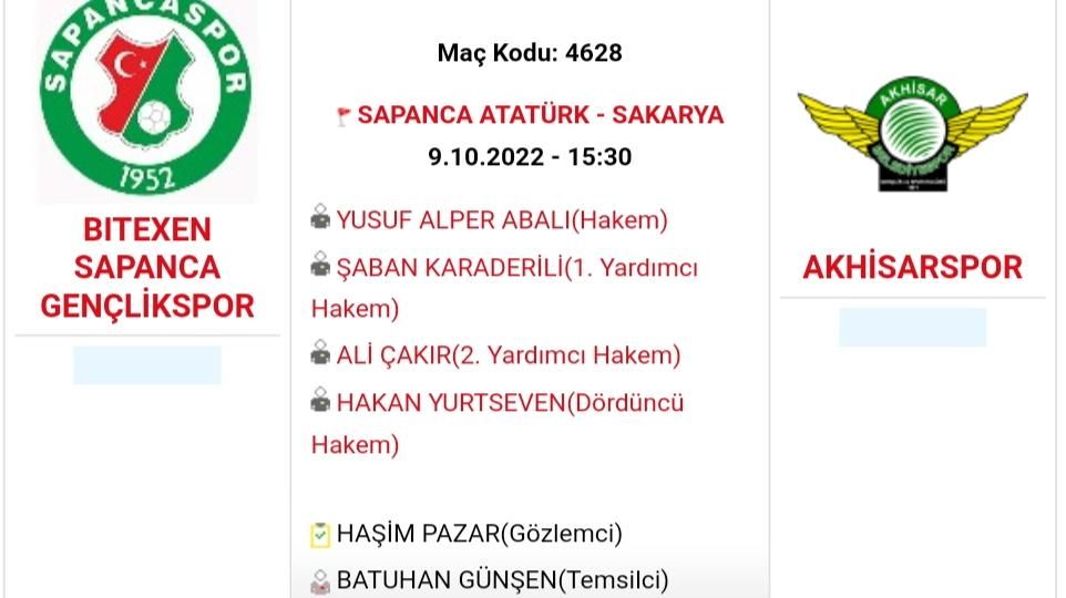 SAPANCA GENÇLİKSPOR MAÇININ OYNANACAĞI YER BELLİ OLDU