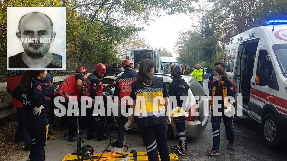 SAPANCA'DA OTOMOBİL HALK OTOBÜSÜ İLE ÇARPIŞTI: 1 ÖLÜ, 5 YARALI
