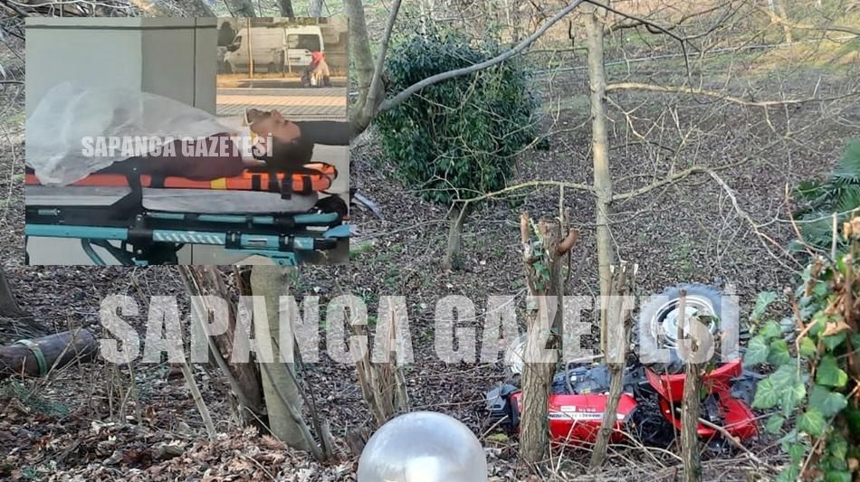 SAPANCA'DA DEVRİLEN TRAKTÖRÜN SÜRÜCÜ YARALANDI