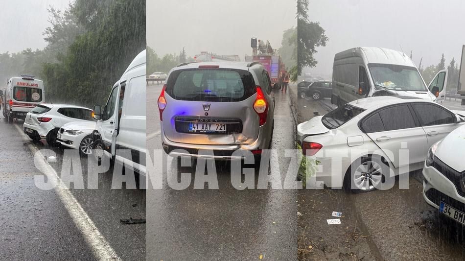 SAPANCA'DA ZİNCİRLEME TRAFİK KAZASI: 3 YARALI