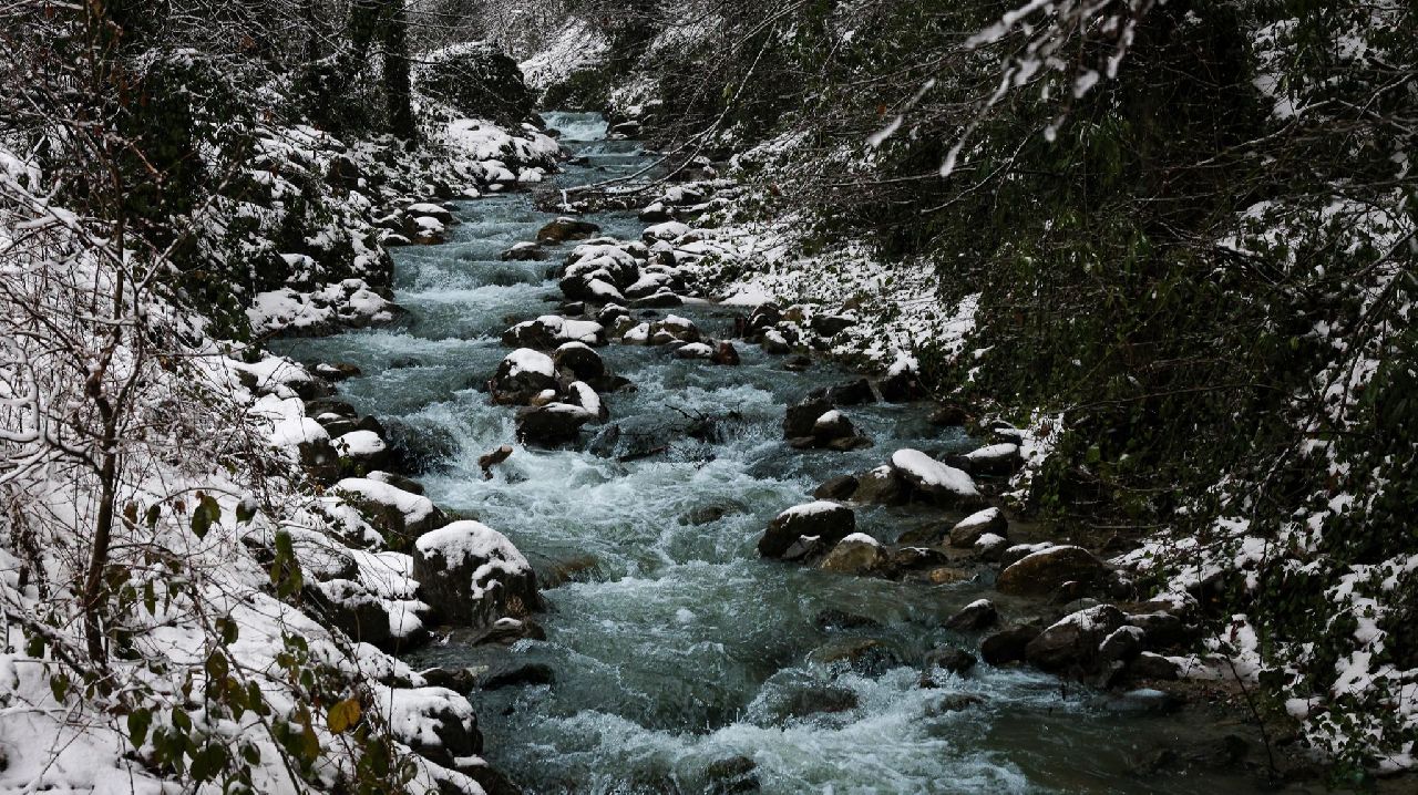 AZ DA OLSA YAĞAN KAR, SAPANCA GÖLÜ'NÜ BESLEYEN DERELERE CAN OLDU